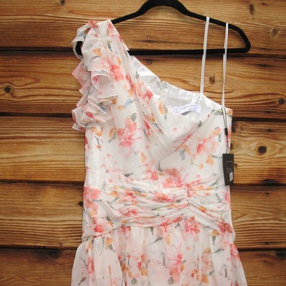 Mac Duggal 55810 Womens Floral Ruffle One Shoulder Gown Dress - Picture 10 of 16